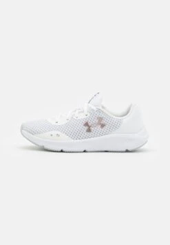 Under Armour CHARGED PURSUIT 3 VM - Laufschuh Neutral - White/metallic Rose Gold