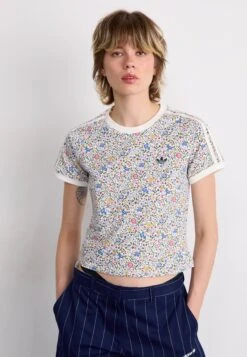 Adidas Originals LIBERTY CALI - Print T-shirt - Off White/semi Lucid Red