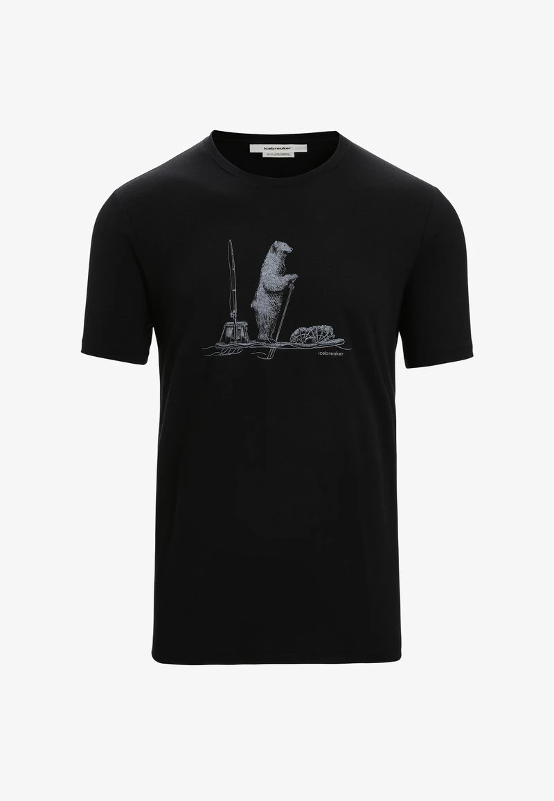 Icebreaker M TECH LITE II SS POLAR PADDLE - T-Shirt Print - Black 1 Icebreaker M TECH LITE II SS POLAR PADDLE - T-Shirt Print - Black