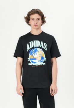 Adidas Originals RETRO HOLIDAY UNISEX - Print T-shirt - Black