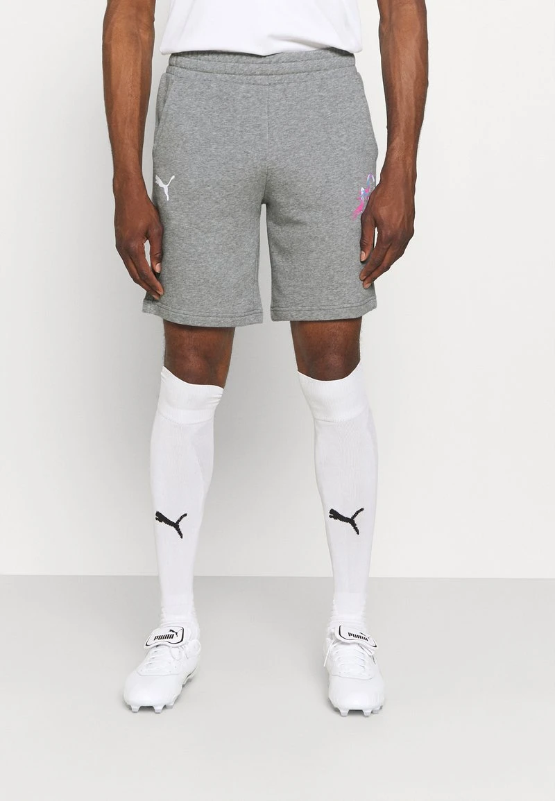 Puma NEYMAR JR CREATIVITY LOGO - Kurze Sporthose - Medium Grey Heather 1 Puma NEYMAR JR CREATIVITY LOGO - Kurze Sporthose - Medium Grey Heather