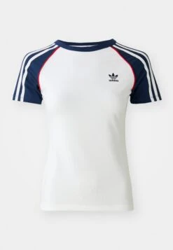 Adidas Originals 3S SLIM - Basic T-shirt - White Better Scarlet -Friboo Verkauf Geschaft 13a30f0ccfc94f64a3d375a51dce3d33