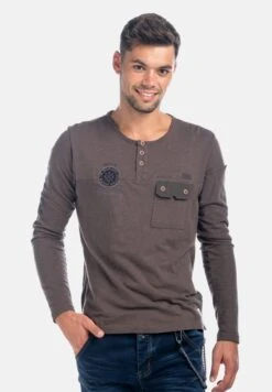 Koroshi CAMISETA LAVAD BOLSILLO - Langarmshirt - Oliva