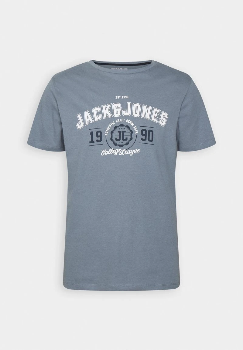 Jack & Jones JJANDY TEE CREW NECK - T-Shirt Print - Flint Stone 1 Jack & Jones JJANDY TEE CREW NECK - T-Shirt Print - Flint Stone