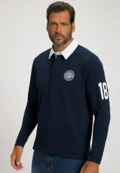 JP1880 RUGBY COL CONTRASTANT BADGES - Poloshirt - Bleu Marine