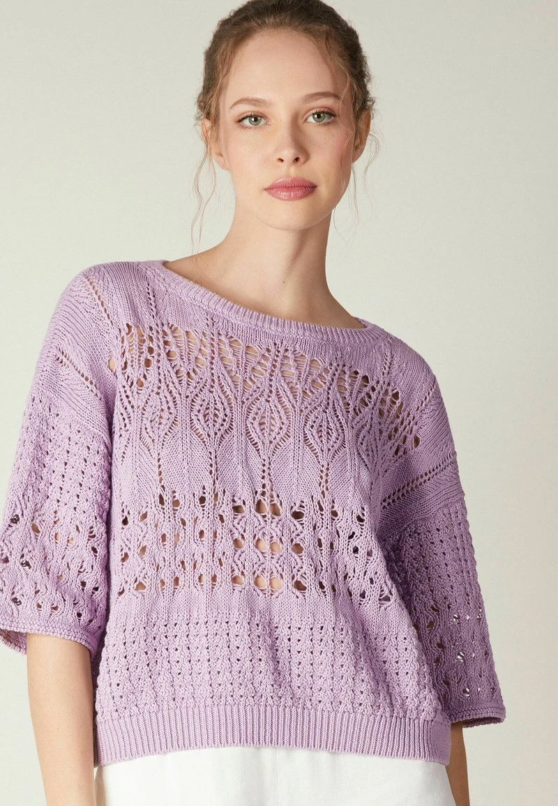 MIT GEHÄKELTEM U-BOOT-AUSSCHNITT - Strickpullover - Violett Wisteria 5 MIT GEHÄKELTEM U-BOOT-AUSSCHNITT - Strickpullover - Violett Wisteria – Bild 5