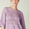 MIT GEHÄKELTEM U-BOOT-AUSSCHNITT - Strickpullover - Violett Wisteria