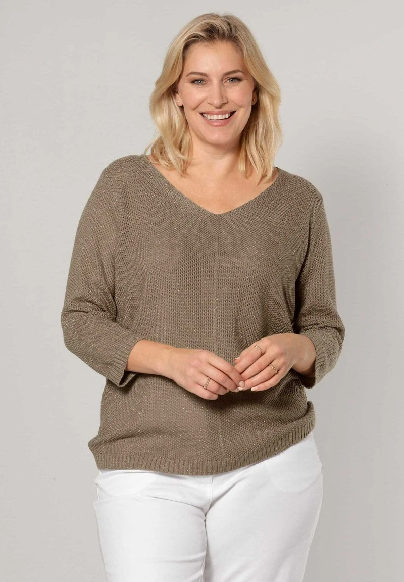 Strickpullover - Taupe 1 Strickpullover - Taupe