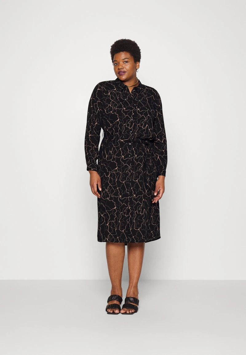 Vero Moda Curve VMANNA CALF SHIRT DRESS CUR - Blusenkleid - Black 3 Vero Moda Curve VMANNA CALF SHIRT DRESS CUR - Blusenkleid - Black – Bild 3