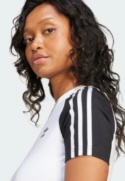 Adidas Originals 3S SLIM - Basic T-shirt - White Black -Friboo Verkauf Geschaft 27149d3dc47d4b368537617d6eb697ae