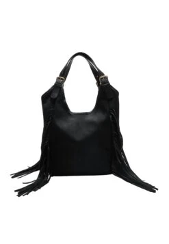 Stradivarius WITH FRINGE - Tote Bag - Black -Friboo Verkauf Geschaft 2889fb1408c74ce5a012dd8587130cf3