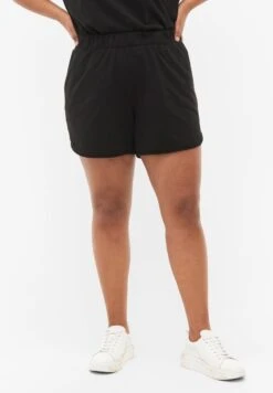 Zizzi PLAIN WORKOUT WITH POCKETS - Shorts - Black