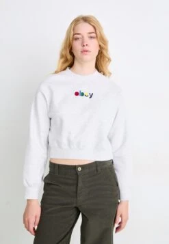 Obey Clothing BLOCKS CROPPED CREW - Sweatshirt - Ash Grey