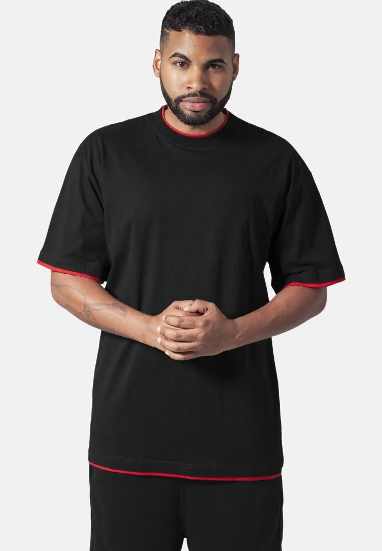 URBAN CLASSICS T-Shirt Basic - Black/red 1 URBAN CLASSICS T-Shirt Basic - Black/red