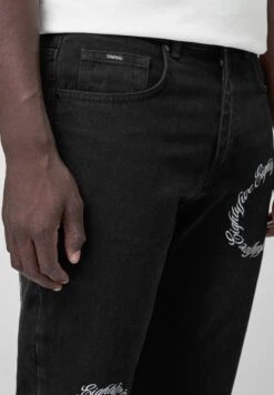 ROUND LOGO PRINT - Jeans Relaxed Fit - Black Washed -Friboo Verkauf Geschaft 3a13b4cc0fc045fba70b27e4686a91af