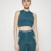 Nike Performance CROP TANK - Top - Ash Green/aviator Grey/white