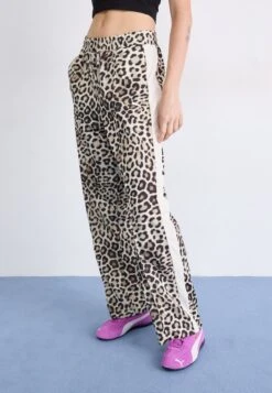 Puma LUXE STRAIGHT - Tracksuit Bottoms - Alpine Snow/ice Coffee