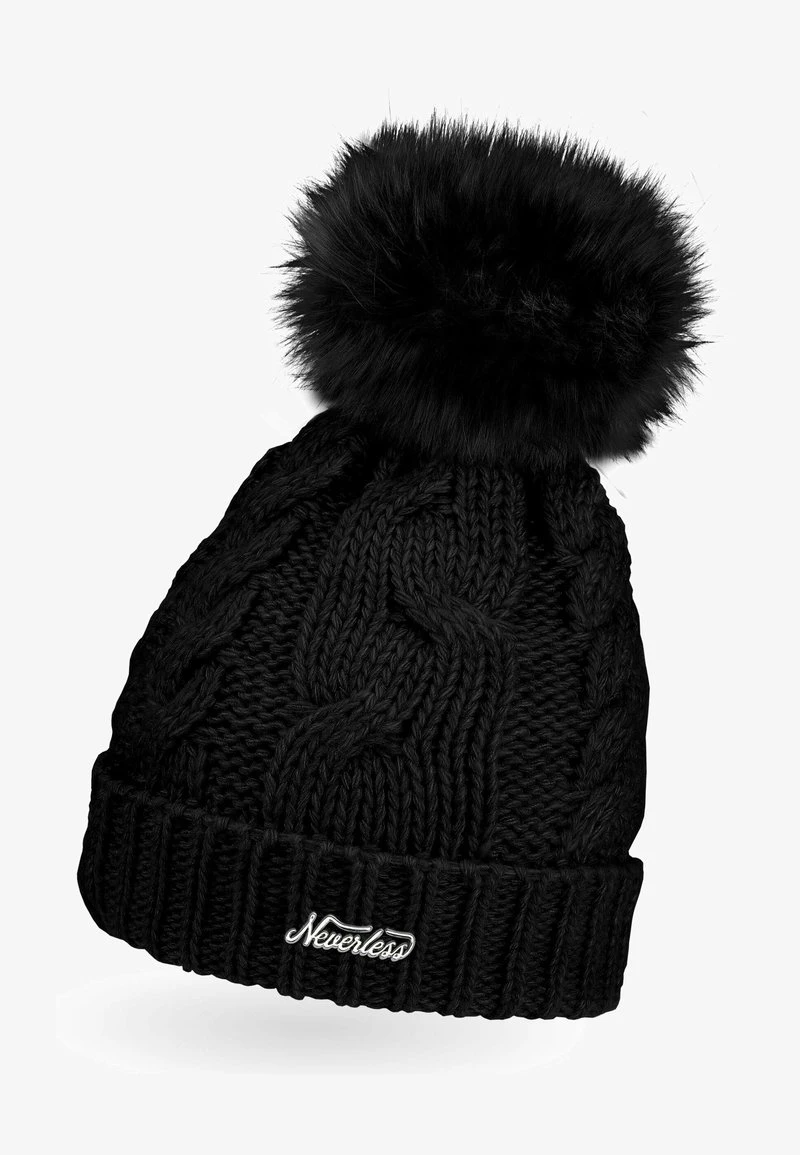 WARME WINTER BOMMEL ZOPFMUSTER GEFÜT - Mütze - Schwarz 3 WARME WINTER BOMMEL ZOPFMUSTER GEFÜT - Mütze - Schwarz – Bild 3
