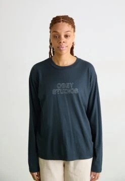 Obey Clothing STUDIOS OUTLINE - Long Sleeved Top - Black