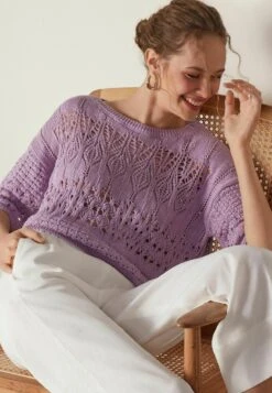 MIT GEHÄKELTEM U-BOOT-AUSSCHNITT - Strickpullover - Violett Wisteria 8 MIT GEHÄKELTEM U-BOOT-AUSSCHNITT - Strickpullover - Violett Wisteria -Friboo Verkauf Geschaft 429267d641d74fc4bb70c15d63a90c65