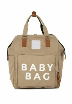 BABY BAG PRINTED DIAPER BAG BACKPACK - Baby Changing Bag - Dunkelbraun