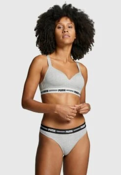 Puma SOFT GUMMIBUND LOGO 6ER PACK - Thong - Grau Melange