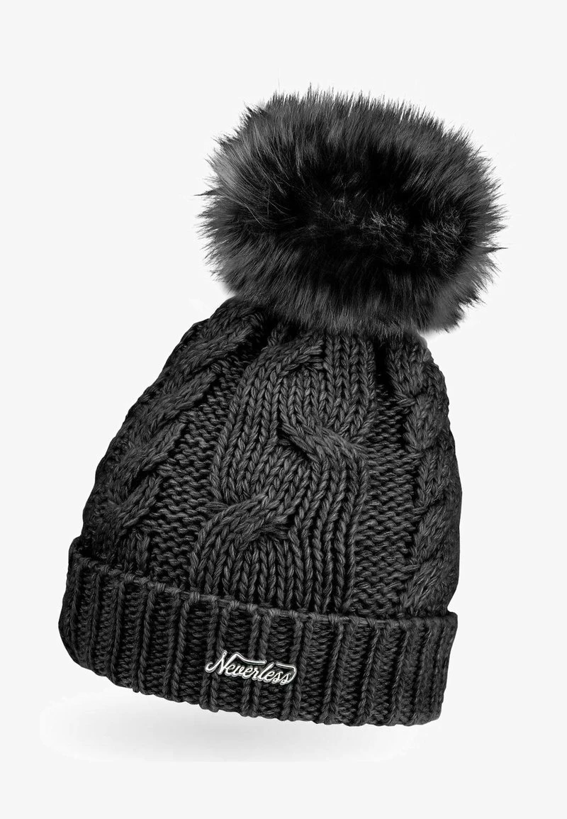 WARME WINTER BOMMEL ZOPFMUSTER GEFÜT - Mütze - Schwarz 6 WARME WINTER BOMMEL ZOPFMUSTER GEFÜT - Mütze - Schwarz – Bild 6