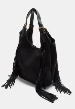 Stradivarius WITH FRINGE - Tote Bag - Black -Friboo Verkauf Geschaft 4cc52fc69f204aed9af882c1b0763f89