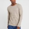 Selected Homme SLHROCKY - Strickpullover - Sepia/light Grey Melange