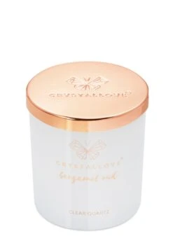 CLEAR QUARTZ SOY CANDLE BERGAMOT 400 - Duftkerze - White