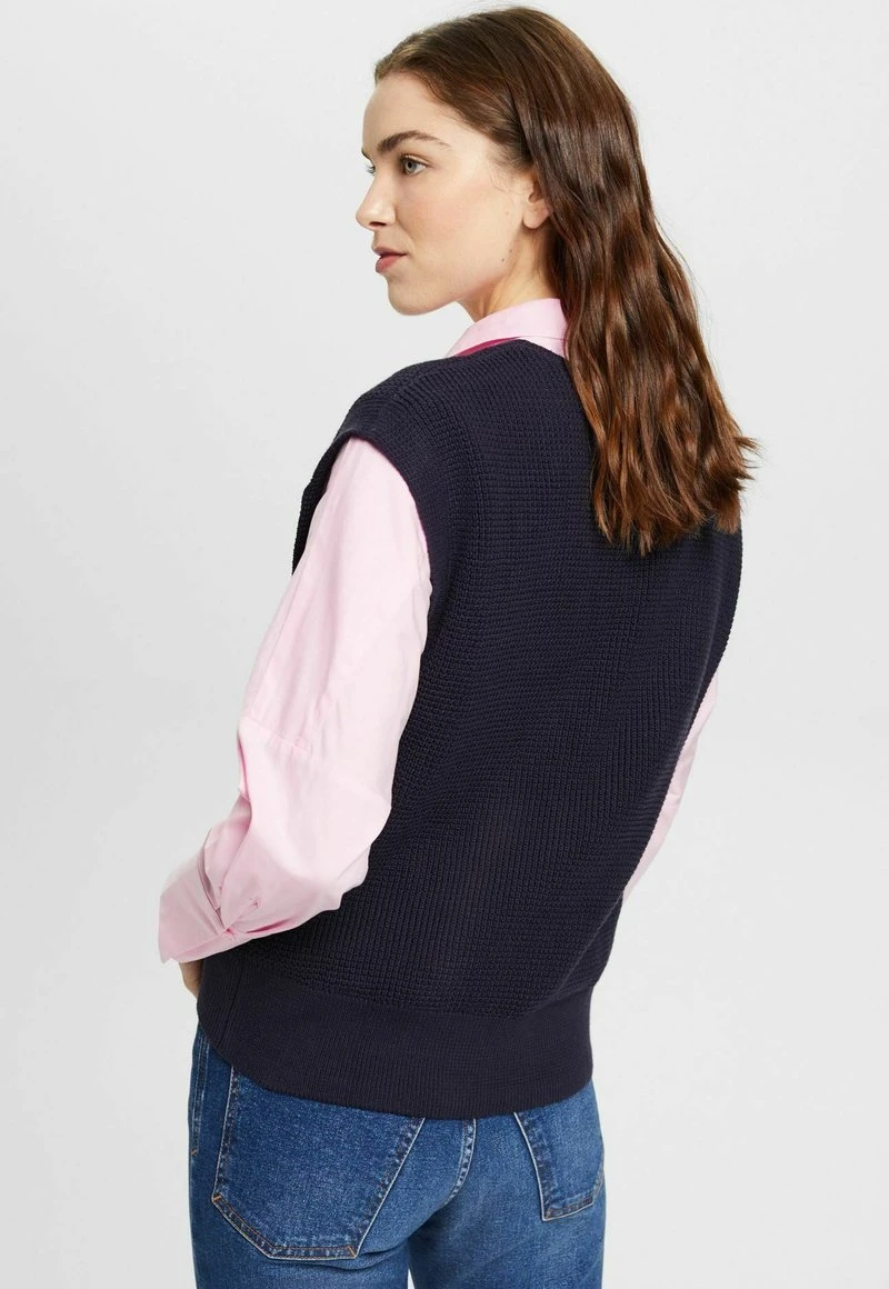 Edc By Esprit TANK MIT V-AUSSCHNITT - Strickpullover - Navy 3 Edc By Esprit TANK MIT V-AUSSCHNITT - Strickpullover - Navy – Bild 3