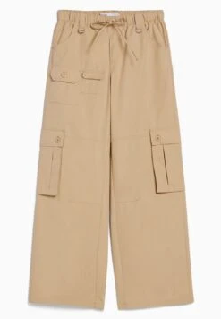 BERSHKA MULTIPOCKET WIDE LEG - Cargohose - Camel -Friboo Verkauf Geschaft 51aa969def05434cbe441255bd222288