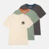 Friboo 3 PACK - T-Shirt Print - Dark Grey/off-white/mint