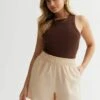 New Look PETITE BLEND HIGH WAIST - Shorts - Stone