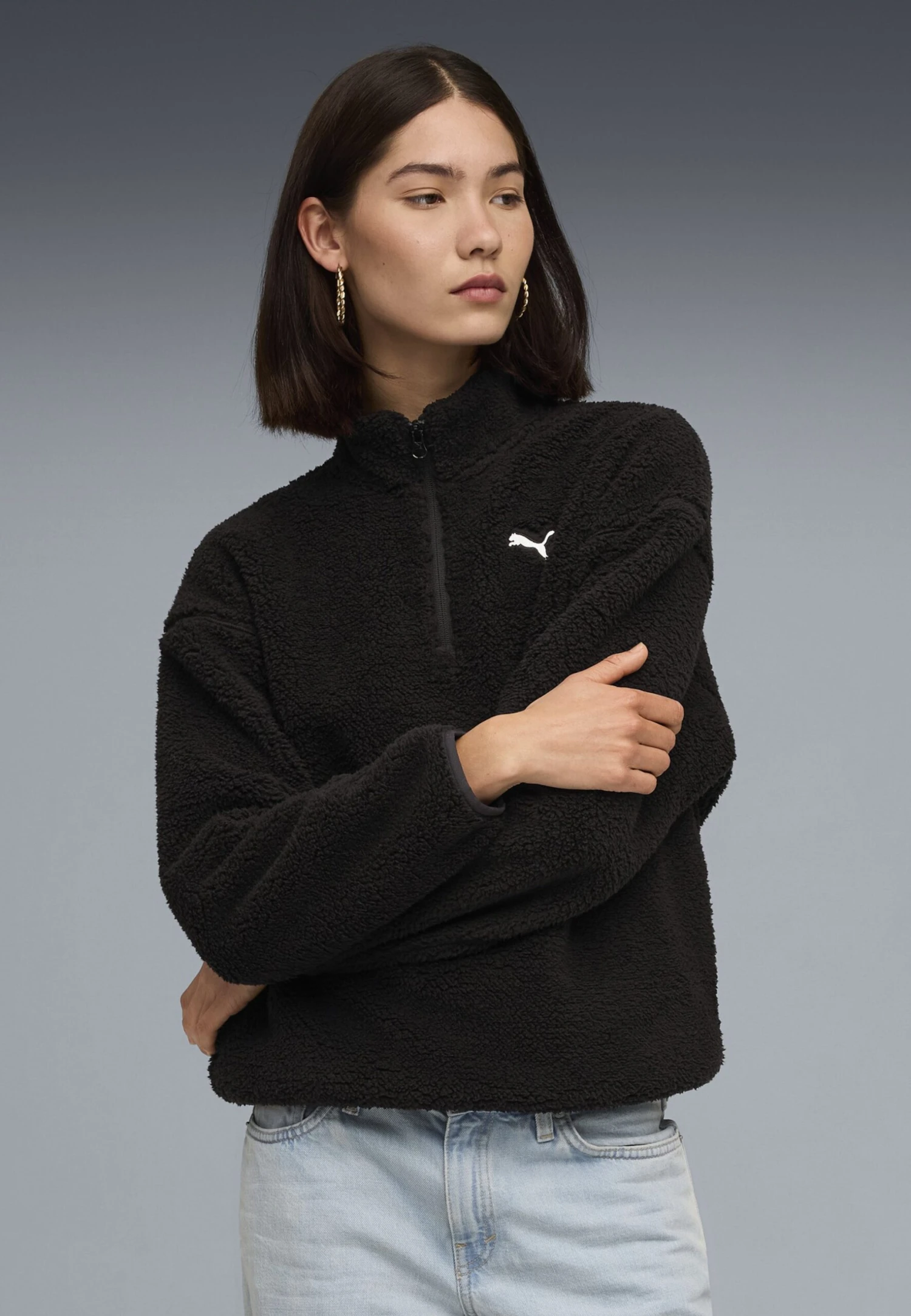 Puma ESSENTIALS ELEVATED COMFORT - Fleece Jumper - Black 2 Puma ESSENTIALS ELEVATED COMFORT - Fleece Jumper - Black – Bild 2