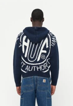 HUF TOKEN ZIP HOODED SWEATER UNISEX - Cardigan - Navy