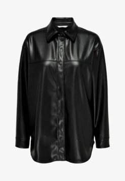 ONLY SHACKET - Kunstlederjacke - Black