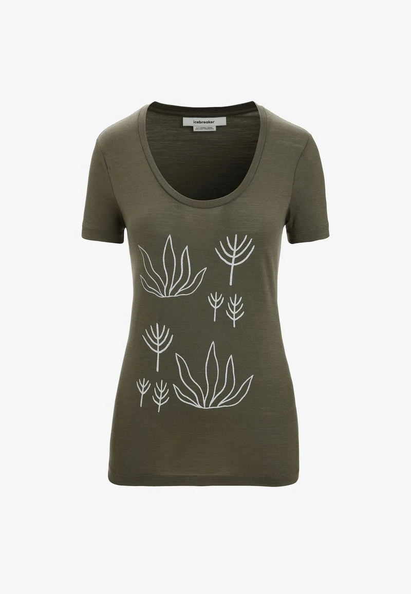 Icebreaker W TECH LITE II SS SCOOP FRESH GROWTH - T-Shirt Print - Loden 2 Icebreaker W TECH LITE II SS SCOOP FRESH GROWTH - T-Shirt Print - Loden – Bild 2