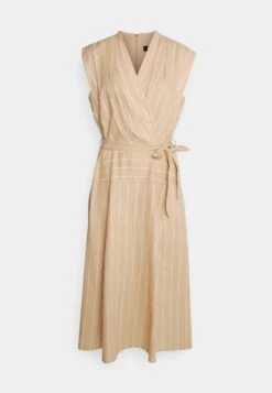 DKNY V NECK BELTED MIDI - Freizeitkleid - Khaki/ivory -Friboo Verkauf Geschaft 83252da2b9bb485e8ed2124071bf2c2b