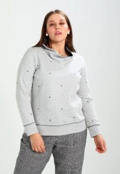 ONLY CARMAKOMA ONLCARNADINE HIGHNECK - Sweatshirt - Light Grey Melange