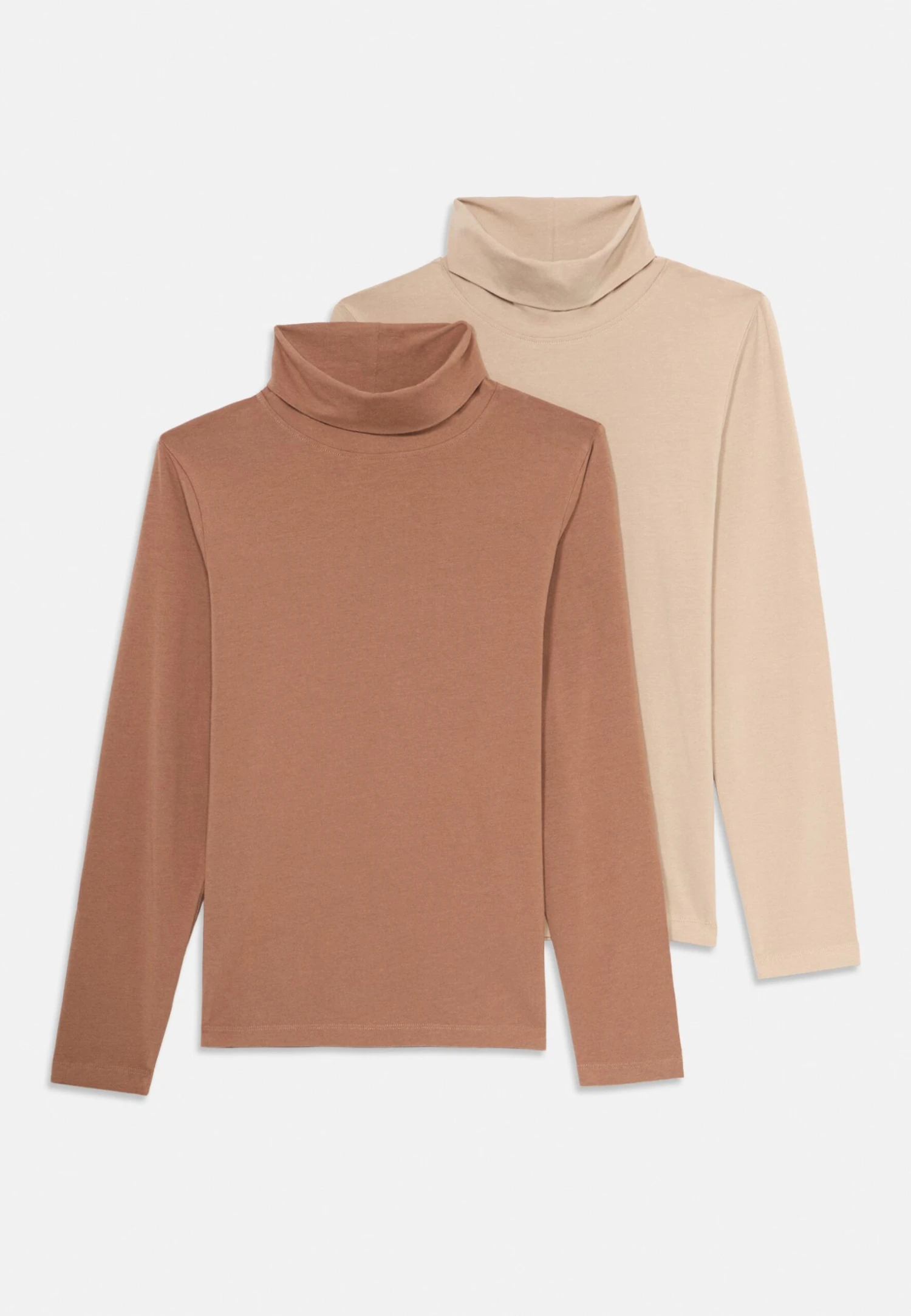 Friboo 2 PACK LONG SLEEVE ROLL NECK TOP UNISEX - Langarmshirt - Light Brown/tan 1 Friboo 2 PACK LONG SLEEVE ROLL NECK TOP UNISEX - Langarmshirt - Light Brown/tan