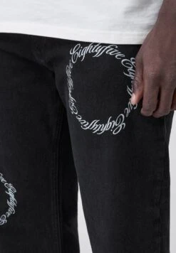ROUND LOGO PRINT - Jeans Relaxed Fit - Black Washed -Friboo Verkauf Geschaft 9769a96297d3468591eef318465e81ef