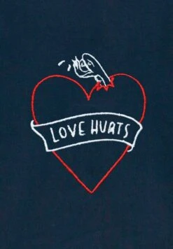 LOVE HURTS EMBROIDERY UNISEX - Kapuzenpullover - Dark Blue -Friboo Verkauf Geschaft 9b106618084149ffb5e6aa622663840c