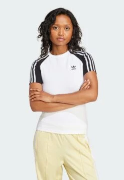 Adidas Originals 3S SLIM - Basic T-shirt - White Black