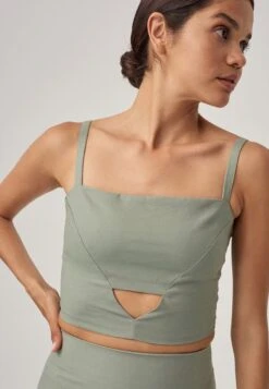 ANA CROP - Bluse - Sage Green -Friboo Verkauf Geschaft af0edaf56eb74f30a1d73175d2462071