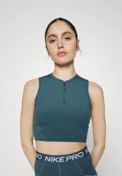 Nike Performance CROP TANK - Top - Ash Green/aviator Grey/white -Friboo Verkauf Geschaft bbd3d39b5924453696549cc6706b57a2