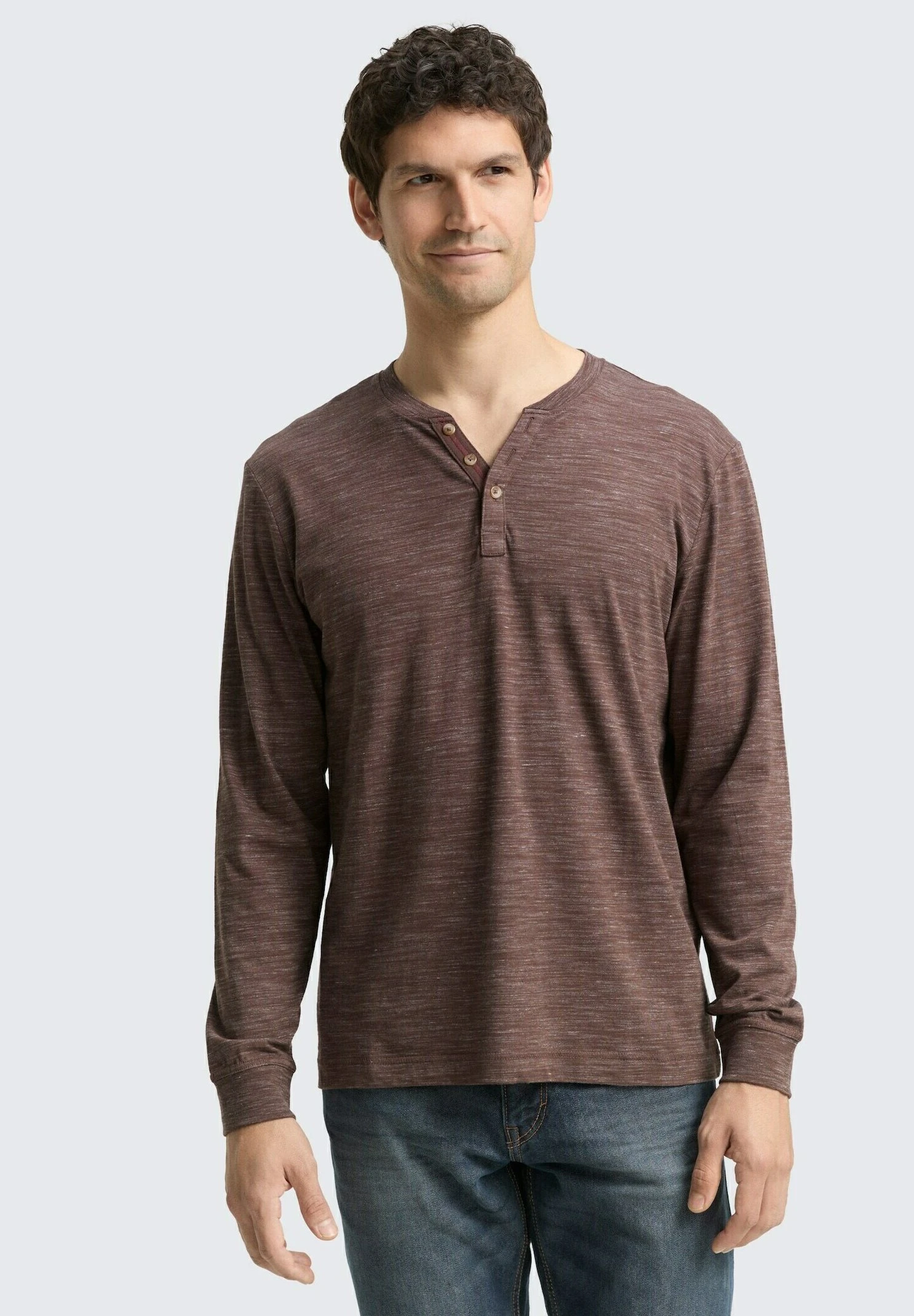 Tom Tailor SERAFINO - Long Sleeved Top - Bag Brown Inejcted 1 Tom Tailor SERAFINO - Long Sleeved Top - Bag Brown Inejcted