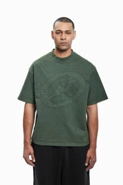 PATCH UNISEX - Print T-shirt - Green Washed