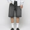 CUT OFF BAGGY - Denim Shorts - Granite Black