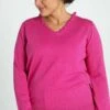 UNI AVEC PLUMETIS - Strickpullover - Fushia